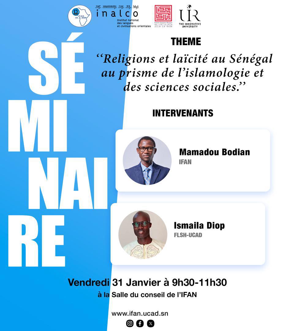 Séminaire : Religions et laïcité au Sénégal au prisme de l’islamologie et des sciences sociales